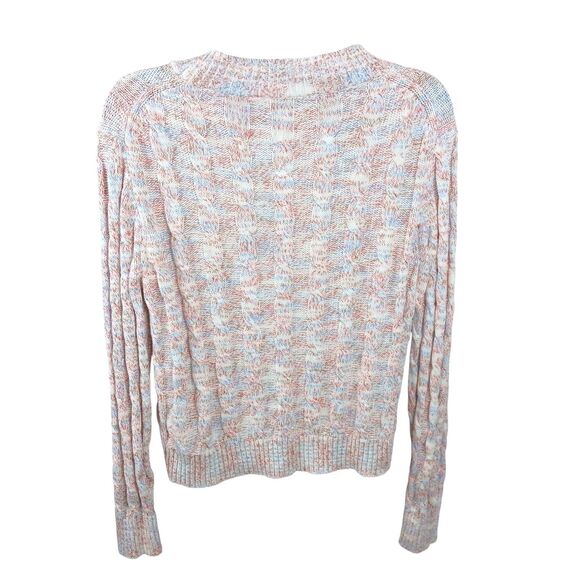 NEW J.CREW Factory Pullover Cableknit Sweater Red White Blue Americana Medium - Picture 8 of 15